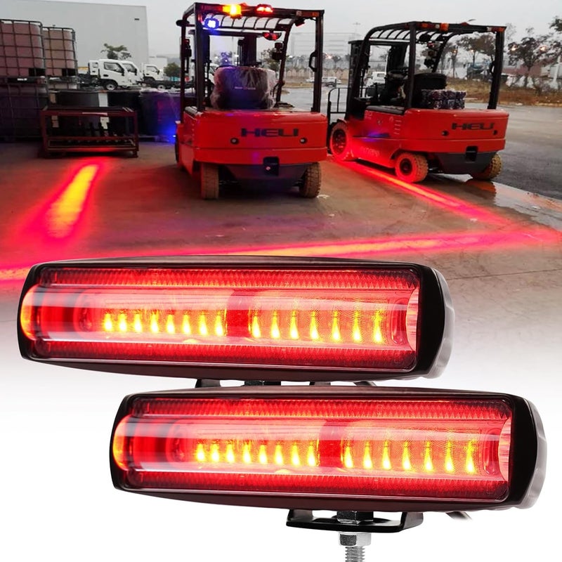 BORDAN 2 Pack Forklift Safety Light LED Forklift Warning Light, Pedestrian Red Zone Warning Lamp, Red Line Boundary Warehouse Work Light Truck 30W, DC12-80V - Image 1